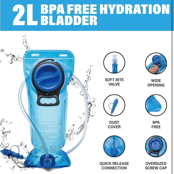 NWT Hydration Backpack Pack with 2L Water Bladder - Picture 4 of 13